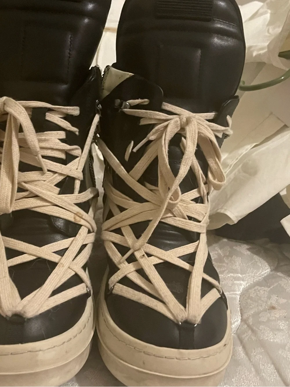 RO Mega Lace Geo Baskets black and white high top sneakers size 13